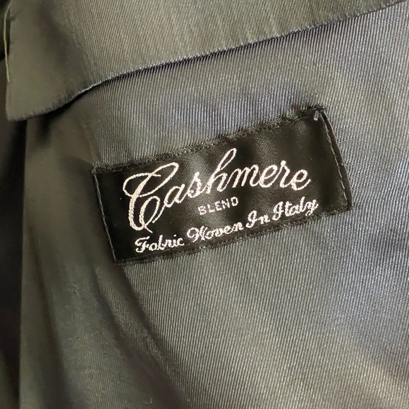 Cashmere Blend Men’s Long Winter Coat Charcoal Gray Size 46 Regular - Picture 6 of 9